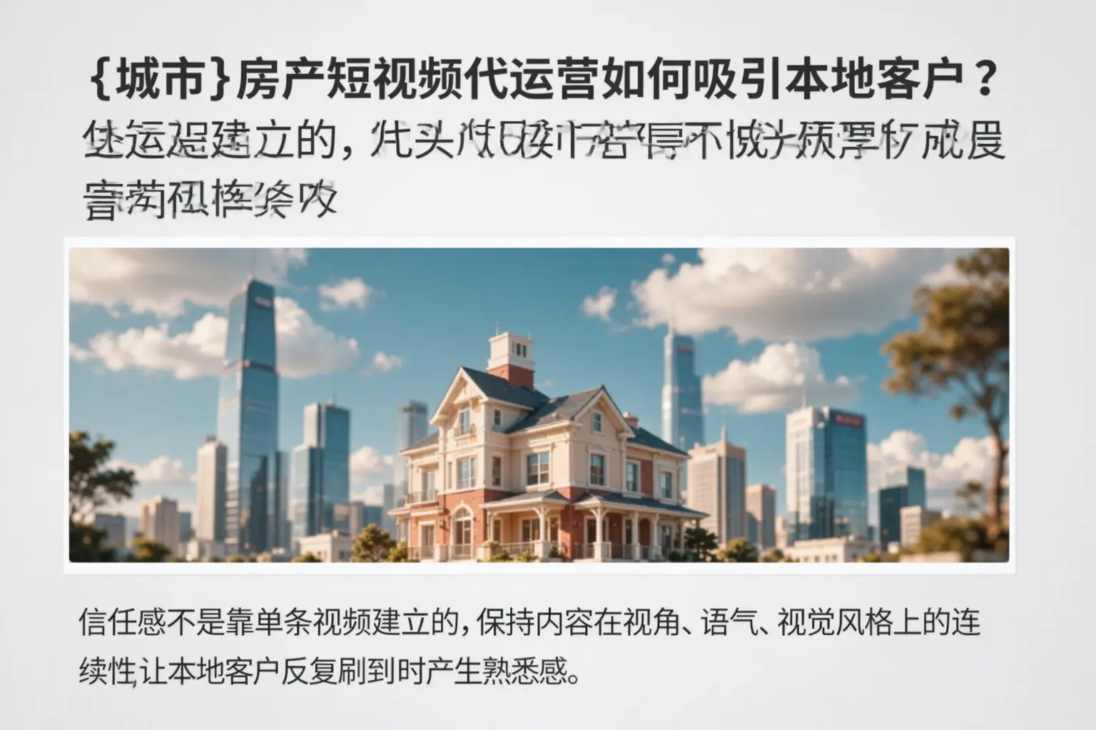 姜堰房产短视频代运营如何吸引本地客户?